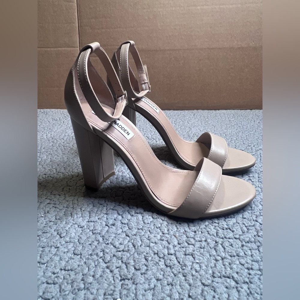 Steve Madden Carrson Blush Leather Heels Womens Size 8M - Picture 6 of 7